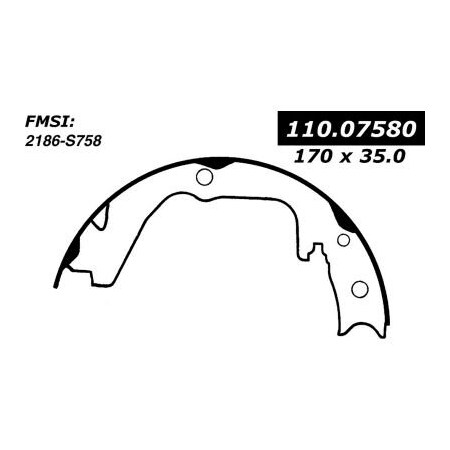Centric Centric Premium Parking Brake Shoes, Centric Parts 111.07580 111.0758